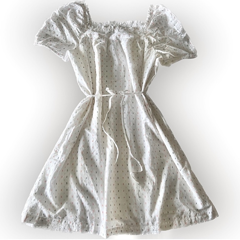 Loft - white Clip Square Neck Shift Dress. Size M.